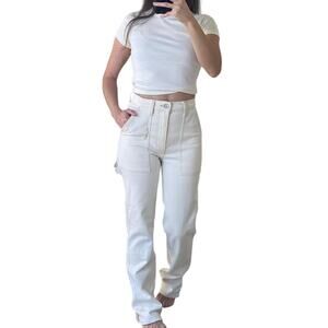 Abercrombie & Fitch White The '90s Straight Carpenter Jeans Size 24 / 00